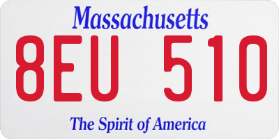 MA license plate 8EU510
