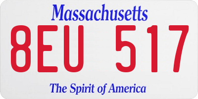 MA license plate 8EU517