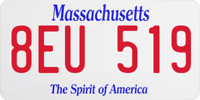 MA license plate 8EU519
