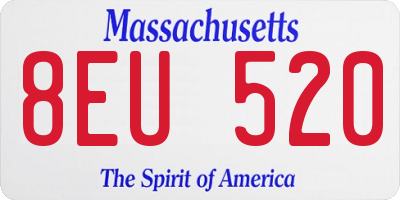 MA license plate 8EU520