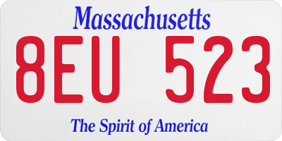 MA license plate 8EU523