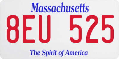 MA license plate 8EU525