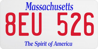 MA license plate 8EU526