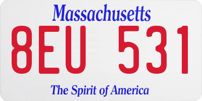 MA license plate 8EU531