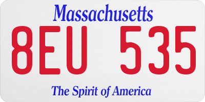 MA license plate 8EU535