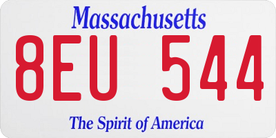 MA license plate 8EU544