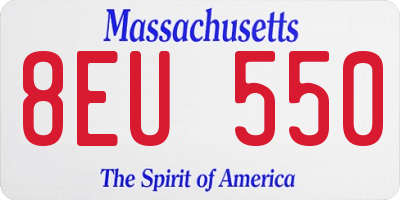 MA license plate 8EU550