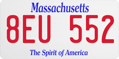MA license plate 8EU552