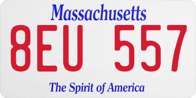 MA license plate 8EU557