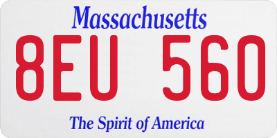 MA license plate 8EU560
