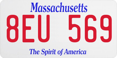 MA license plate 8EU569