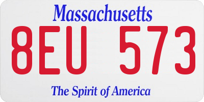 MA license plate 8EU573