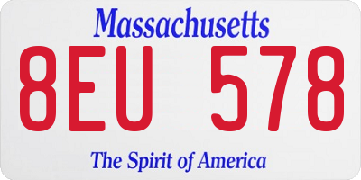 MA license plate 8EU578