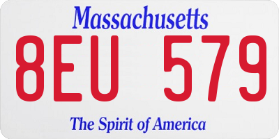 MA license plate 8EU579