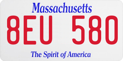 MA license plate 8EU580