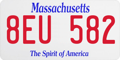 MA license plate 8EU582
