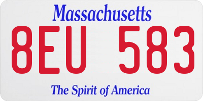MA license plate 8EU583