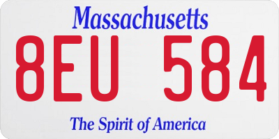 MA license plate 8EU584