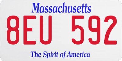 MA license plate 8EU592