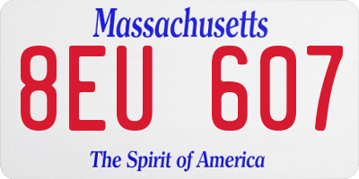 MA license plate 8EU607