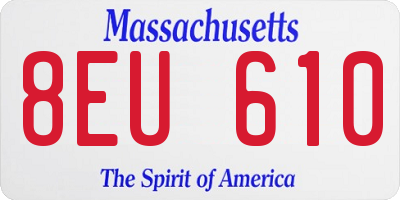 MA license plate 8EU610