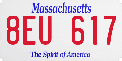 MA license plate 8EU617