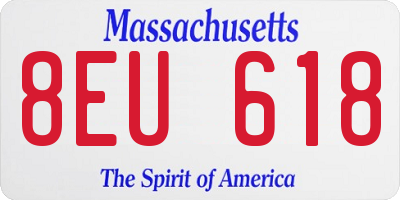 MA license plate 8EU618