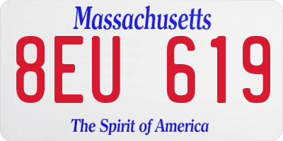 MA license plate 8EU619