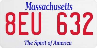 MA license plate 8EU632