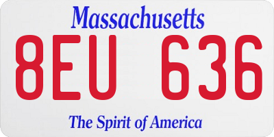 MA license plate 8EU636