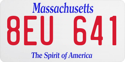 MA license plate 8EU641