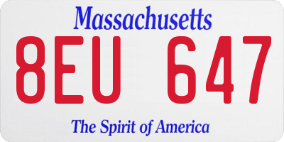MA license plate 8EU647