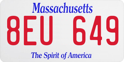 MA license plate 8EU649