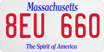 MA license plate 8EU660