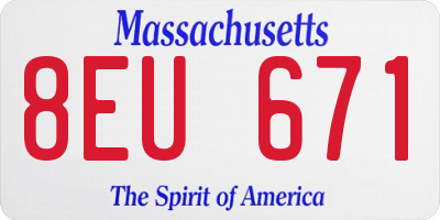 MA license plate 8EU671