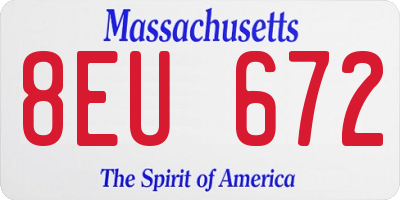 MA license plate 8EU672