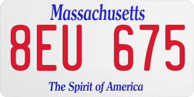 MA license plate 8EU675