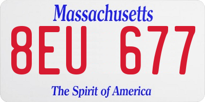 MA license plate 8EU677