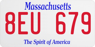 MA license plate 8EU679