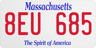 MA license plate 8EU685