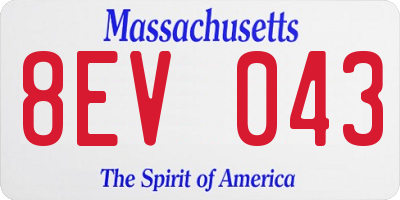 MA license plate 8EV043