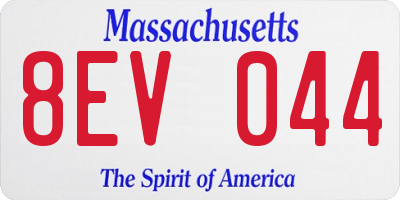 MA license plate 8EV044