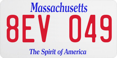 MA license plate 8EV049