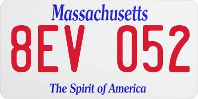 MA license plate 8EV052
