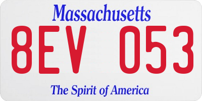 MA license plate 8EV053