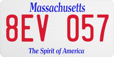 MA license plate 8EV057