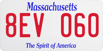 MA license plate 8EV060