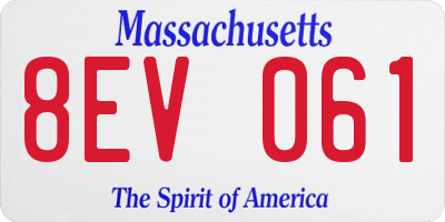 MA license plate 8EV061