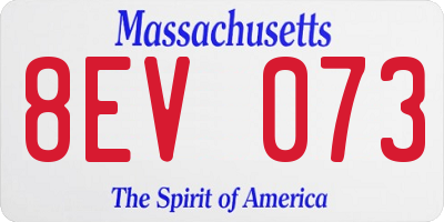 MA license plate 8EV073