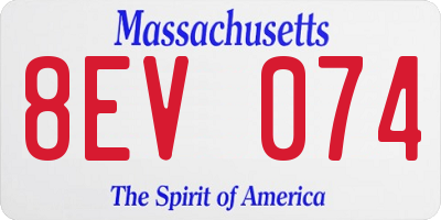 MA license plate 8EV074